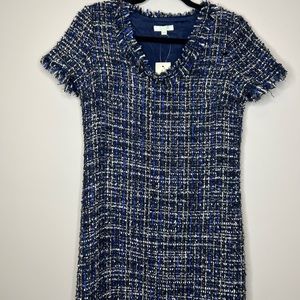 Jade Melody Tam Tweed Short Sleeve Mini Shift Dress Size XS